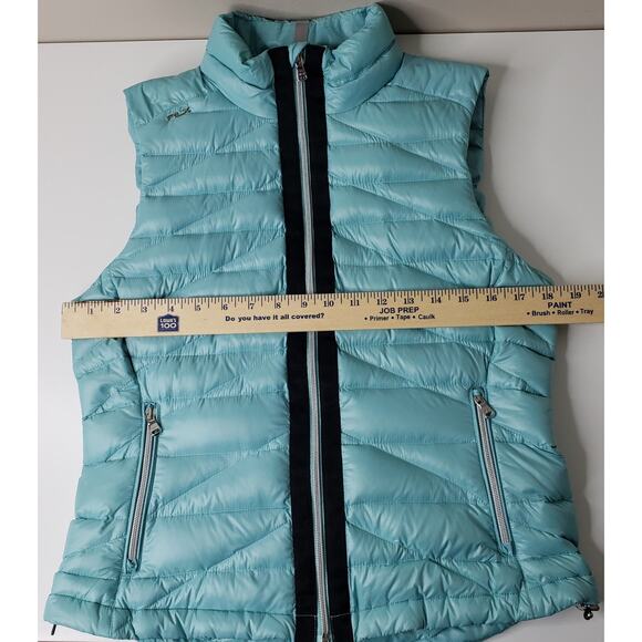 RLX RALPH LAUREN Women's Size Medium Down Quilted Puffer Vest Aqua in VGUC - Picture 7 of 10